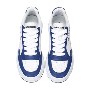 Sneaker aus blauem Kalbsleder