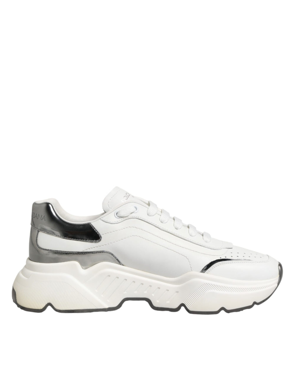 Weiße und silberne Daymaster Sneakers mit niedrigem Schaft