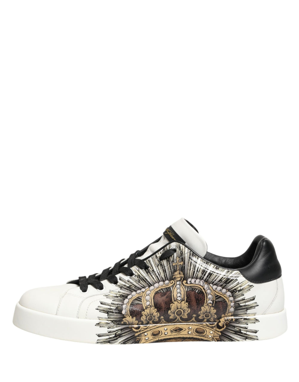 Weiße und Schwarze Sneakers mit Krone für Herren