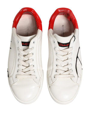 Weiße und rote Portofino Sneakers für Herren