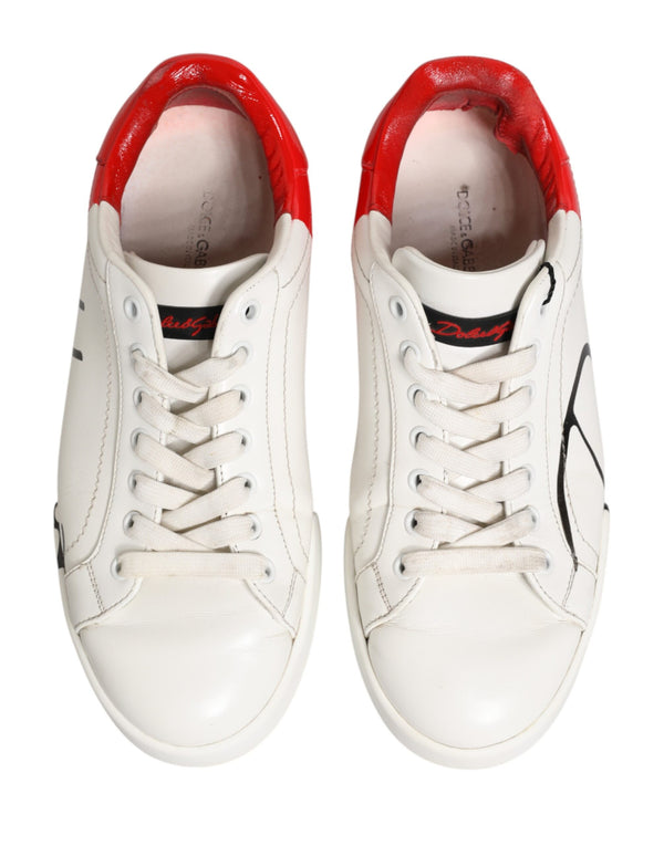 Weiße und rote Portofino Sneakers für Herren