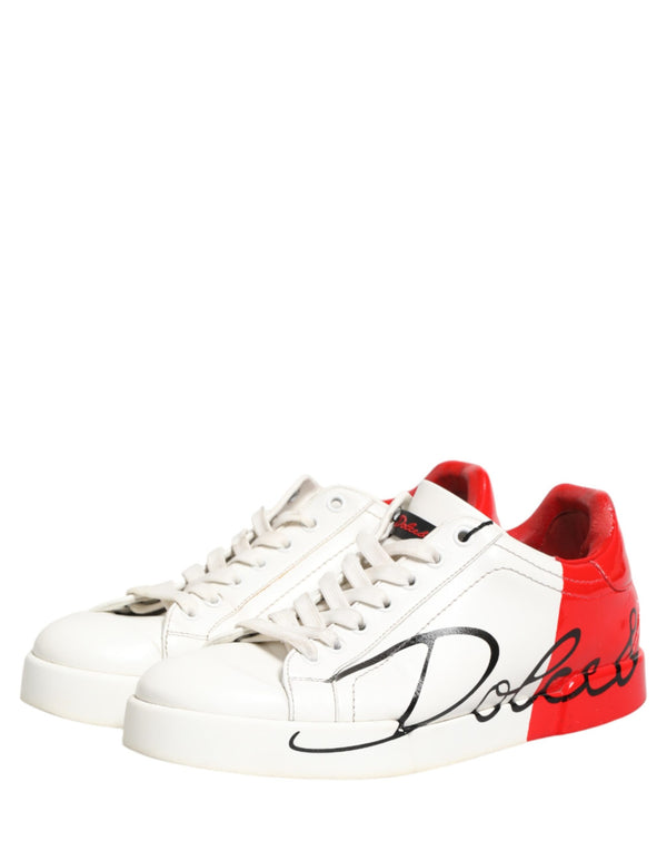 Weiße und rote Portofino Sneakers für Herren