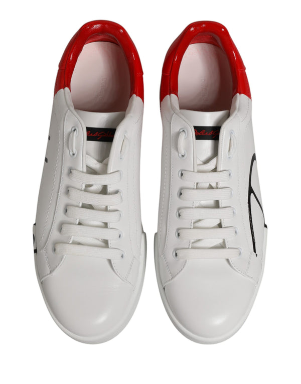 Weiße und rote Portofino Sneakers für Herren
