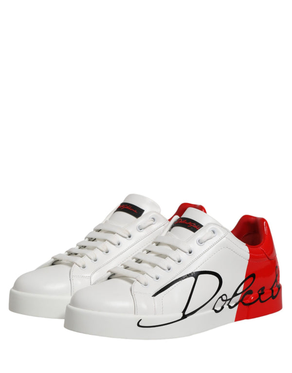 Weiße und rote Portofino Sneakers für Herren