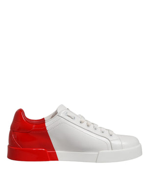 Weiße und rote Portofino Sneakers für Herren