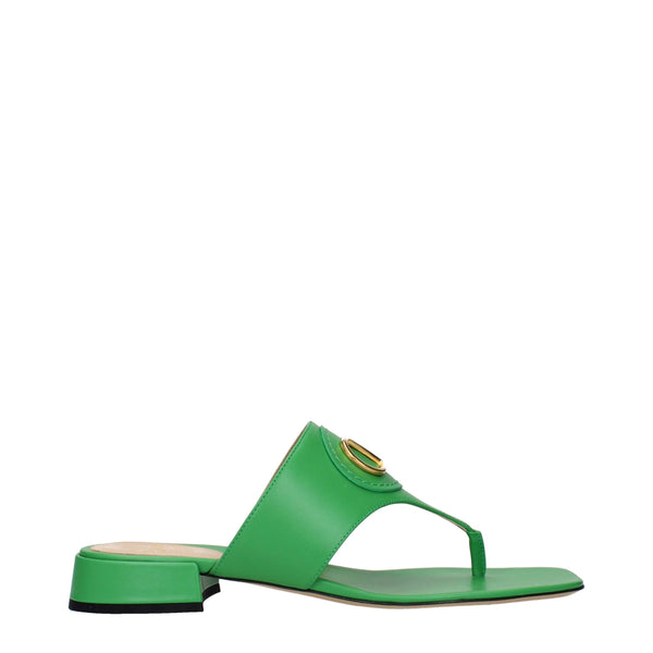 Grüne Ledersandalen