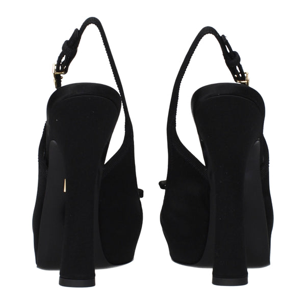 Schwarze Satin-Pumps