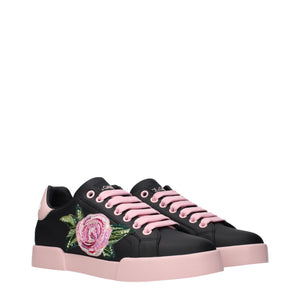 Schwarze Leder-Sneaker