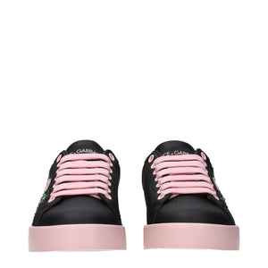 Schwarze Leder-Sneaker