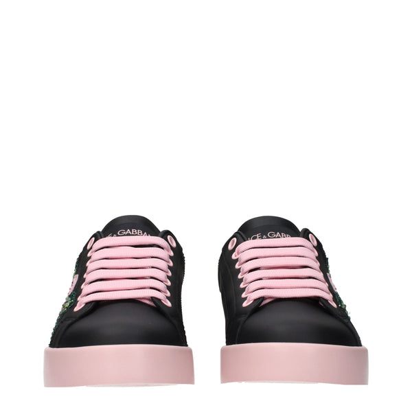 Schwarze Leder-Sneaker