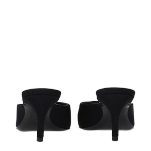 Schwarze Stoff-Sandalen