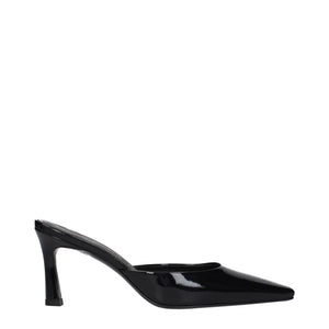 Schwarze Ledersandalen