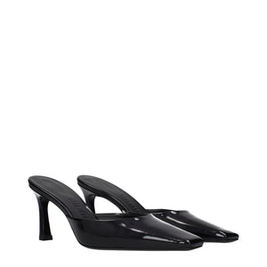 Schwarze Ledersandalen