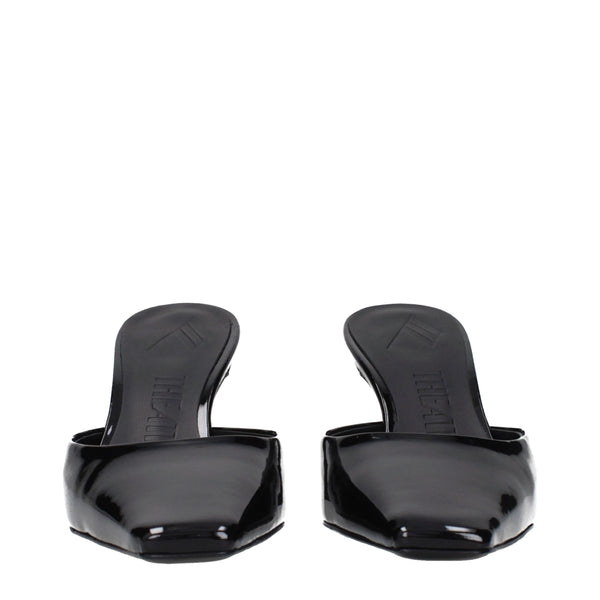 Schwarze Ledersandalen