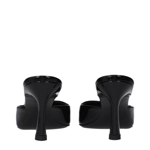 Schwarze Ledersandalen