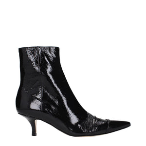 Schwarze Leder-Stiefeletten