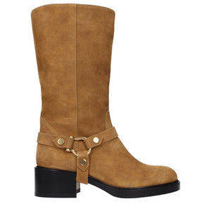 Braune Leder-Ankle-Boots