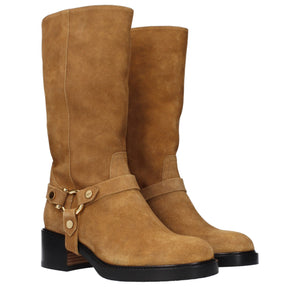 Braune Leder-Ankle-Boots