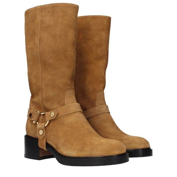 Braune Leder-Ankle-Boots