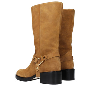 Braune Leder-Ankle-Boots