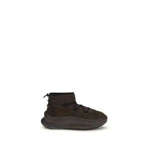 Braune Polyester-Schnürstiefel