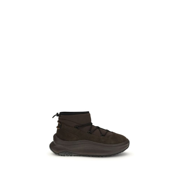 Braune Polyester-Schnürstiefel
