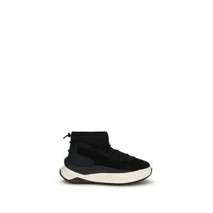 Schwarze Polyester-Schnürstiefel