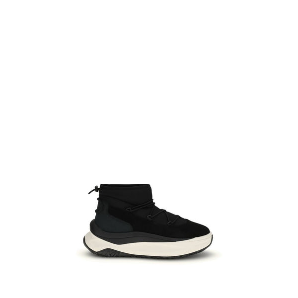 Schwarze Polyester-Schnürstiefel