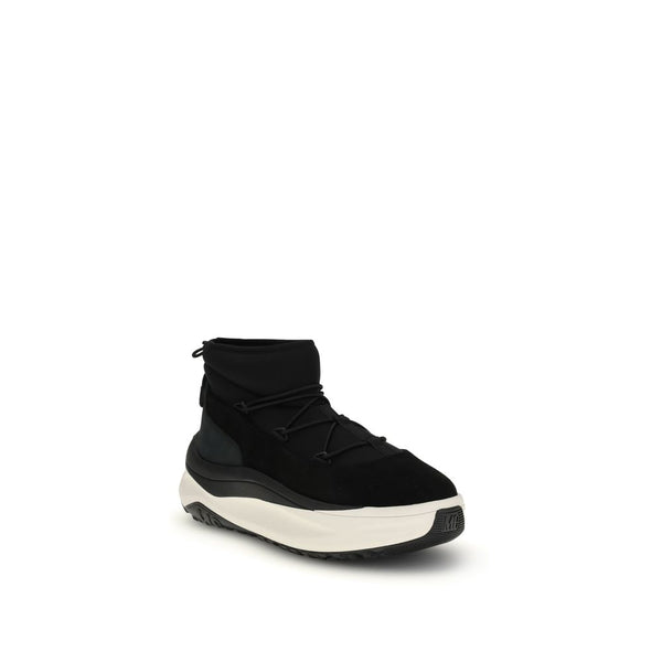Schwarze Polyester-Schnürstiefel