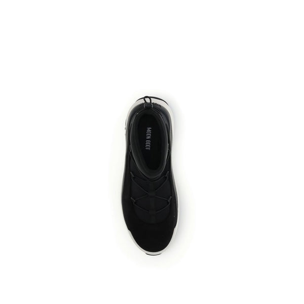 Schwarze Polyester-Schnürstiefel